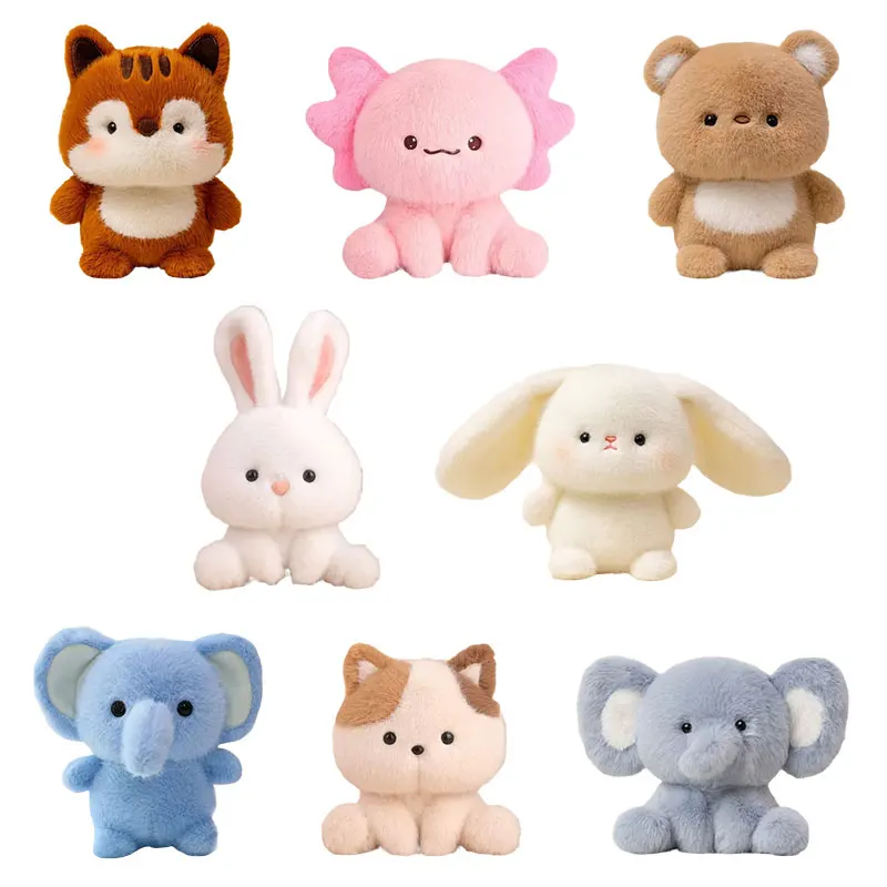 

Bear Cat Elephant Doll Comfort Plush Toy Small Ornaments Doll New Kawaii Soft Animal Series Fluffy Toy Birthday Gift Home Decor
