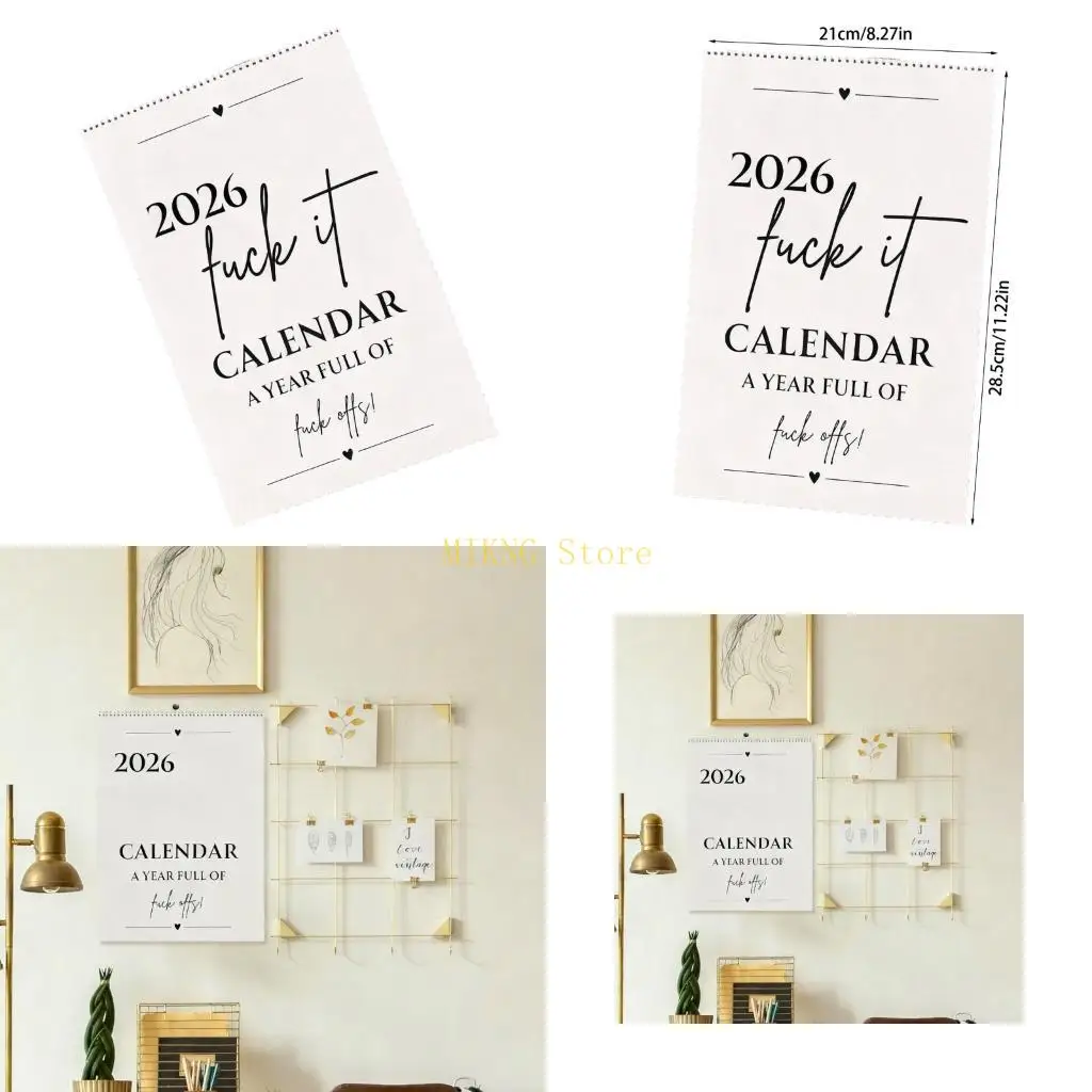 

2026 Offensive Desk Monthly Calendar Planner Twin Wire Binding Wall Calendar best sale