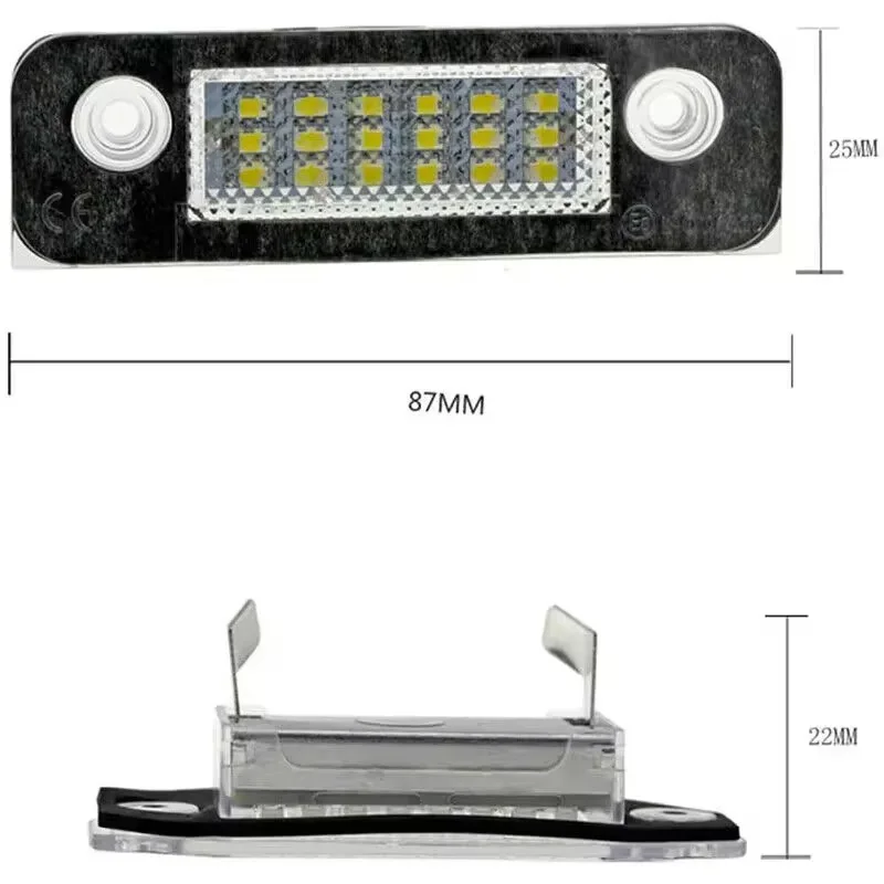 

For Ford Mondeo MK2 1996-2000 Fiesta MK5 2001-2008 Fusion 2Pcs 6000K White Car LED License Number Plate Light Car Rear Tag Lamps