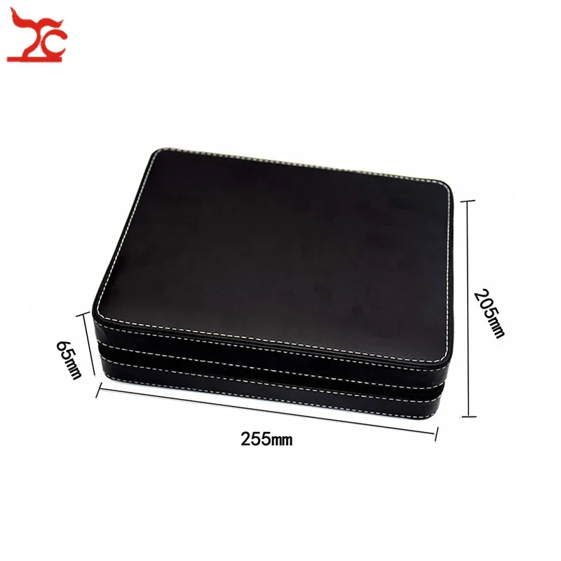 High-End Black Leatherette Gemstone Storage Box Diamond Travel Case Jewelry Holder with Gem Box Protable