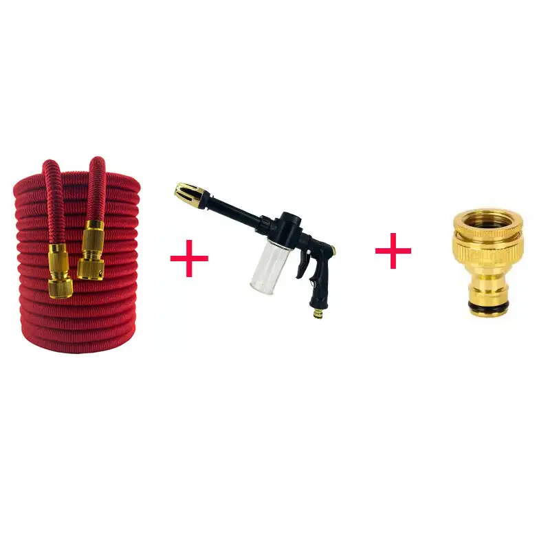 25FT-100FT Flexible Garden Hose Extensible Magic Hose Courtyard Daily Irrigation Tool High Pressure Car Wash Foam Pot Water Gun
