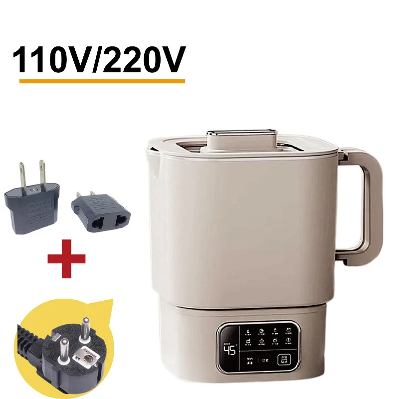 

110V/220V Electric Kettle Appointment Health Kettle Temperature control Ceramic Pot Keep Warm Cup Portable Folding Kettle 1L