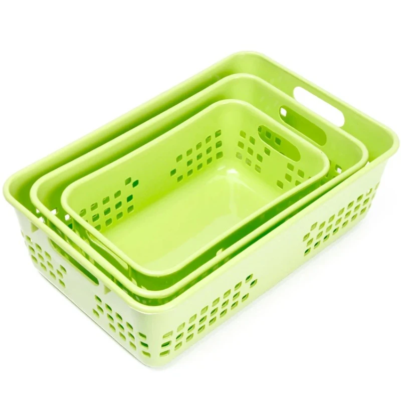 10-piece Storage Basket Versatile Children Toys Desk Snacks Bathroom Supplies Plastic Organizer Kitchen Hollow Vegetable Baskets