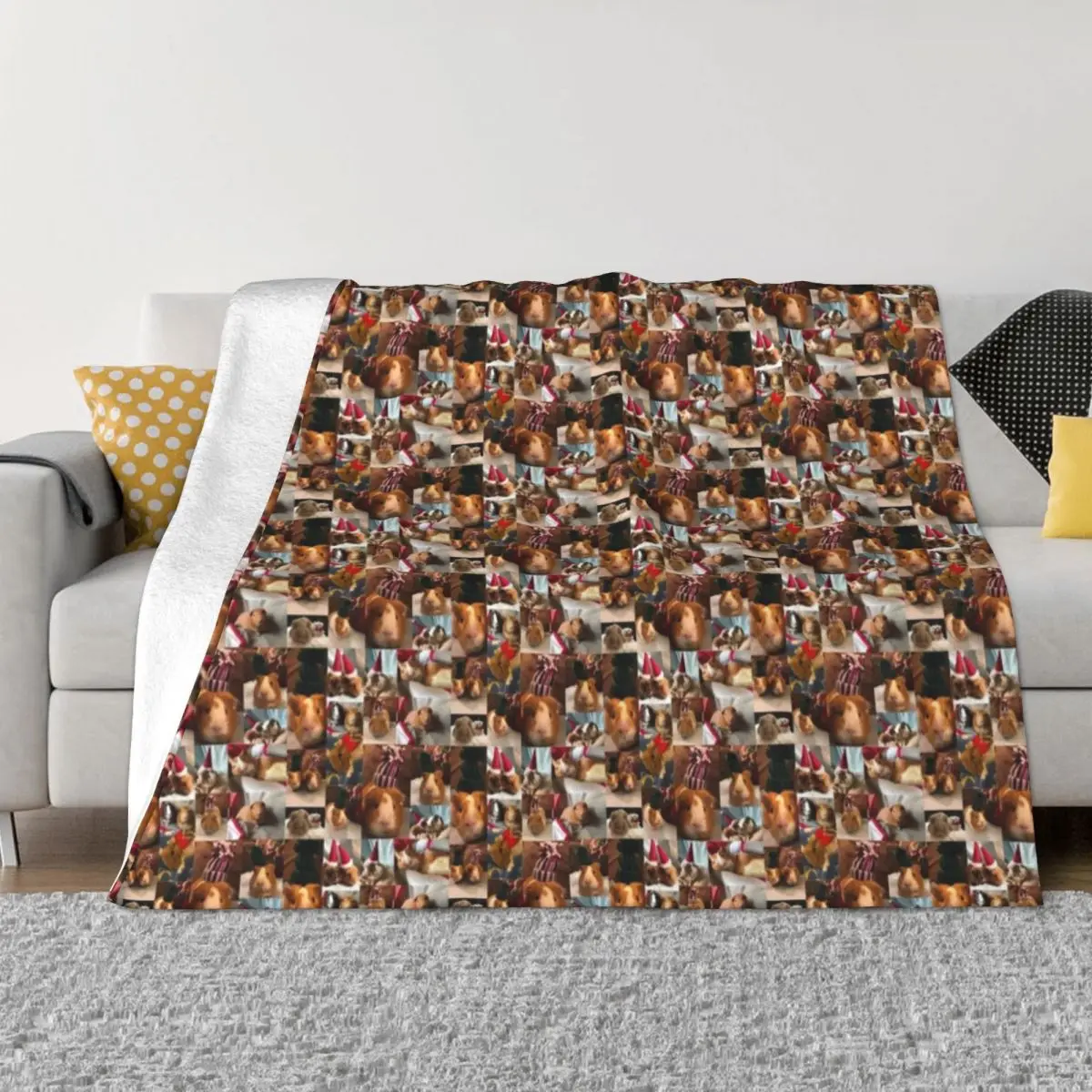 

Christmas guinea pig collage Throw Blanket anime blanket halloween blanket Decorative Blankets Blankets for babies