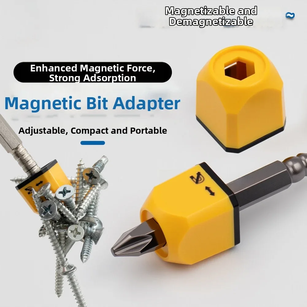 Magnetic Bit Holder Adapter For Screwdrivers 4mm To 6.35mm Hex Bits Compact Portable Easy To Use Magnet Control