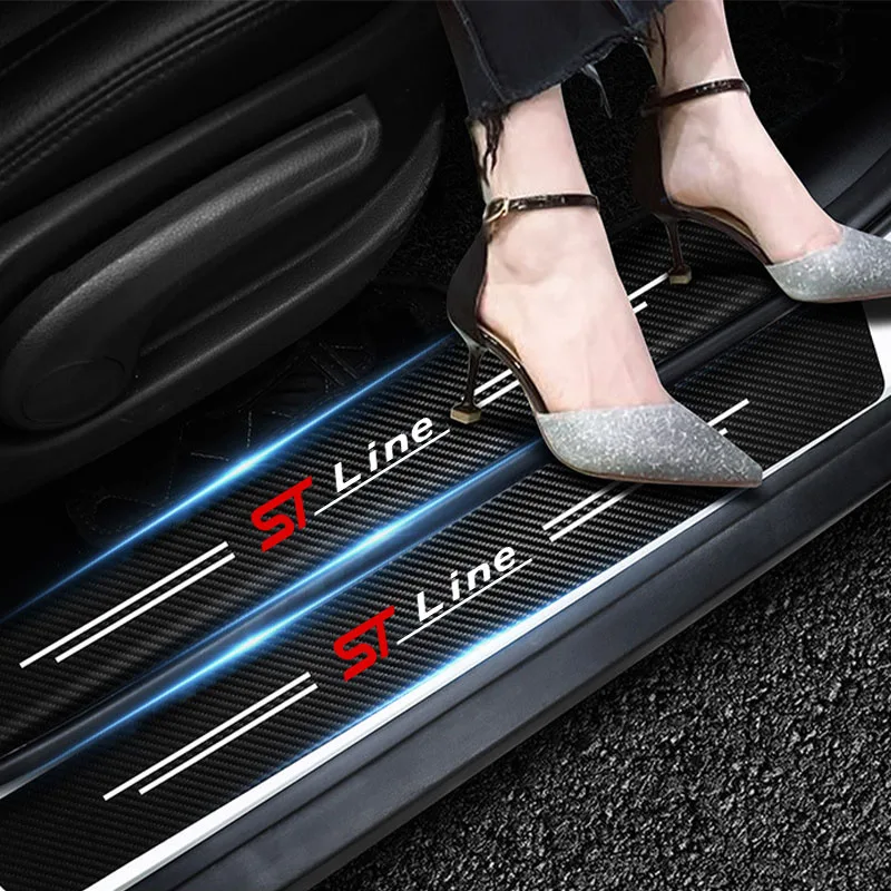 Car Sill pedal Rear Bumper Protection Stickers for Ford ST-line Focus 2 3 Mondeo Ecosport Kuga Mk4 Fiesta Mk3 Accessories