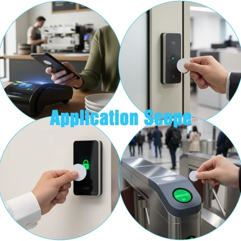 NFC Stickers Tags Round Rewritable NFC Cards with Adhesive Back 504 Bytes Memory 25mm Compatible with All NFC Enabled Phones view 3