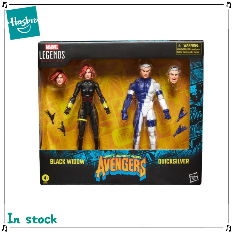 Figura de Anime Original de Hasbro MARVEL LEGENDS, Black Widow y Quicksilver, Modelo de Juguete