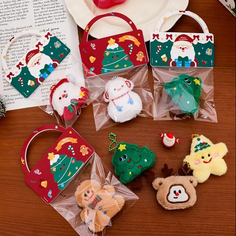 1Pcs Cute Small Ornament Christmas Plush Pendant Versatile Bag Keychain Decorative Pendant