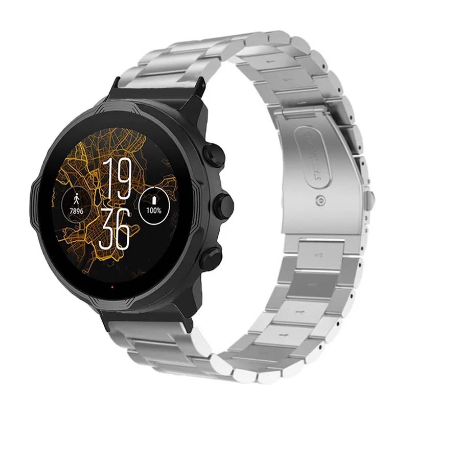 24mm Metal Watch Band For Suunto 9/7/D5/Spartan Sport/Wrist HR Accessory Stainless Steel Strap Watchband Bracelet For Suunto 9