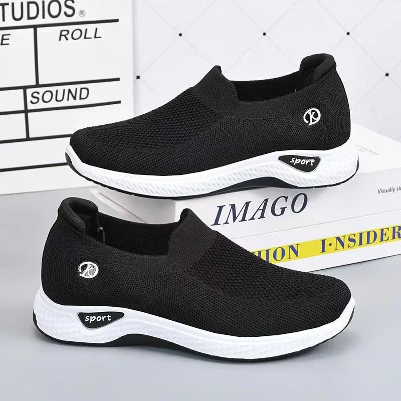 Women Vulcanized Shoes Slip on Flats Shoes Female Autumn Loafers Walking Shoes Ladies Casual Mesh Breathable Sneakers Footwears