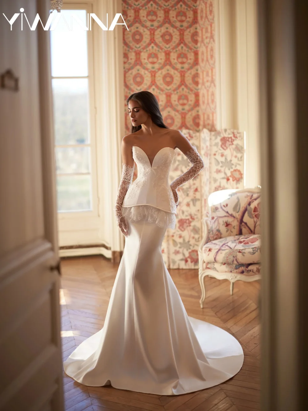 

Structured Corset Beaded Lace Wedding Dress Charming Satin Mermaid Bridal Gown 2026 New Customized Dreamy Dresses For Bridea