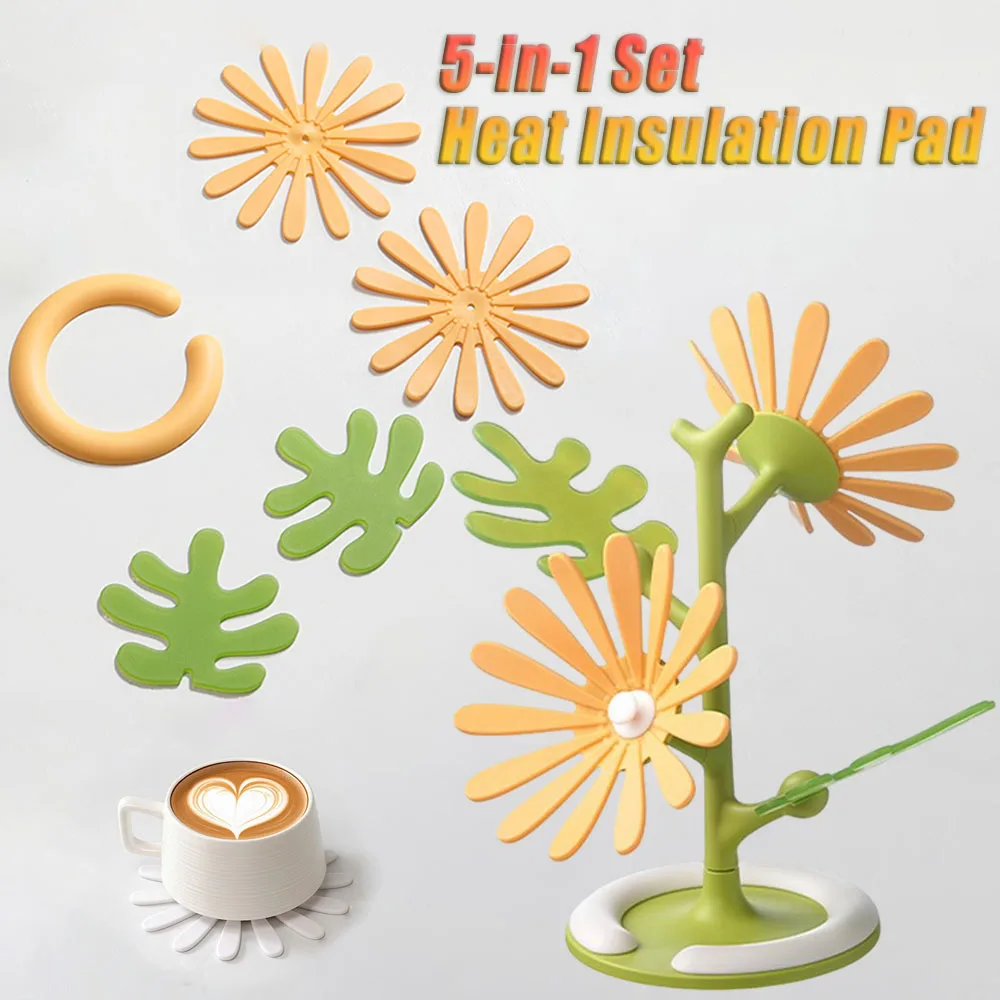 Creative Daisy Non-slip Coaster Insulated Tea Mat DIY Home Tableware Coffee Cup Holder Coaster Flower Daisy Shaped Cup Holder