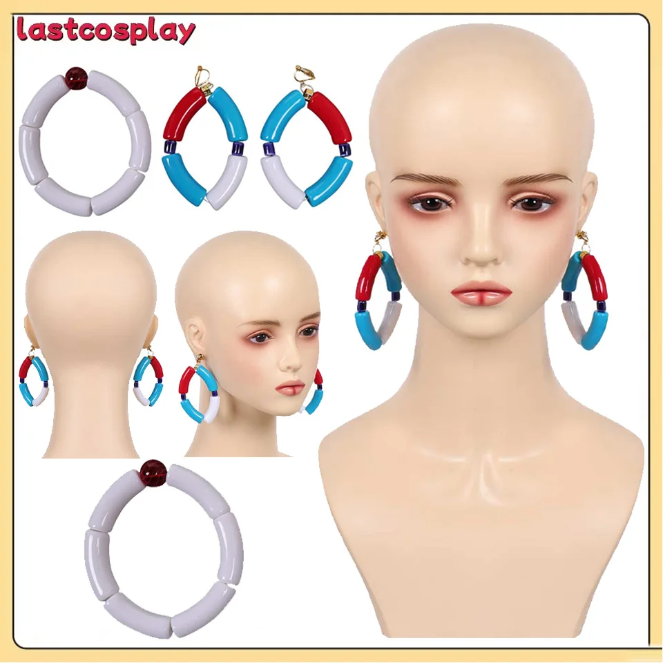 

Fighter 6 Cosplay Elena Earrings Bracelet Adult Women Fantasy Game Roleplay Props for Halloween Carnival Costume Accessories