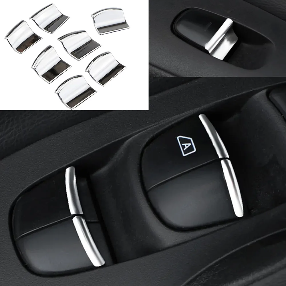 Für Nissan X-trail T32 Rogue March Sentra Versa Sunny Teana Altima Juke Kicks Qashqai J11 7-teiliger Aufkleber für Fensterheberknöpfe