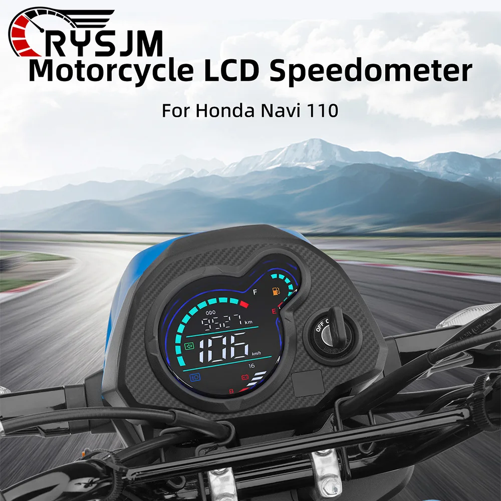 

Digital Meter Motorcycle Speedometer Tachometer Voltmeter Oil Level Gauge LCD TRIP ODO KMH Odometer For Honda Navi 110 Navi110