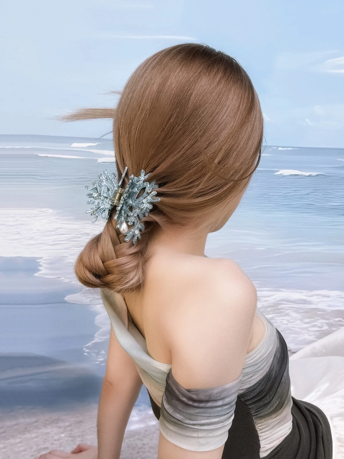 pince-a-cheveux-likio-original-design-artist-series-coral-treasure-accessoires-de-mode-bijoux-pour-cheveux-pinces-requin