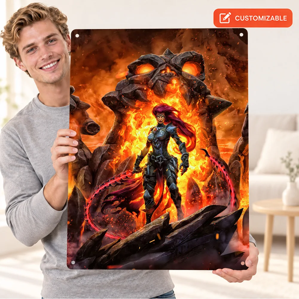 Darksiders 3 Printed Poster Customized Aluminum Metal Sign Digital Illustration Wall Art For Bedroom Video Game Enthusiast Gift