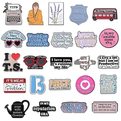 Pop Singer Music Enamel Pin Creative Concert Ticket Lyrics Music Album Metal Brooches Lapel Badge Jewelry Gifts For Fans Friends