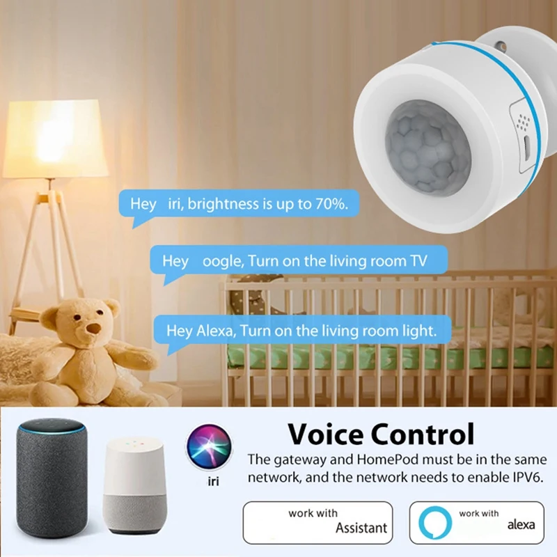 Tuya Matter Thread PIR Motion Sensor Human Body Motion Infrared Detector Work With Homekit Alexa Google Home