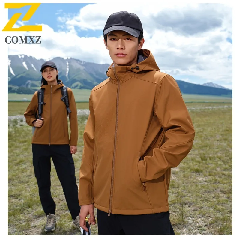 سترة COMXZ Urban للرجال بغطاء للرأس للتخييم في الهواء الطلق معطف متين وبسيط وفضفاض وخفيف الوزن للخريف معطف جديد للدراجات النارية #6