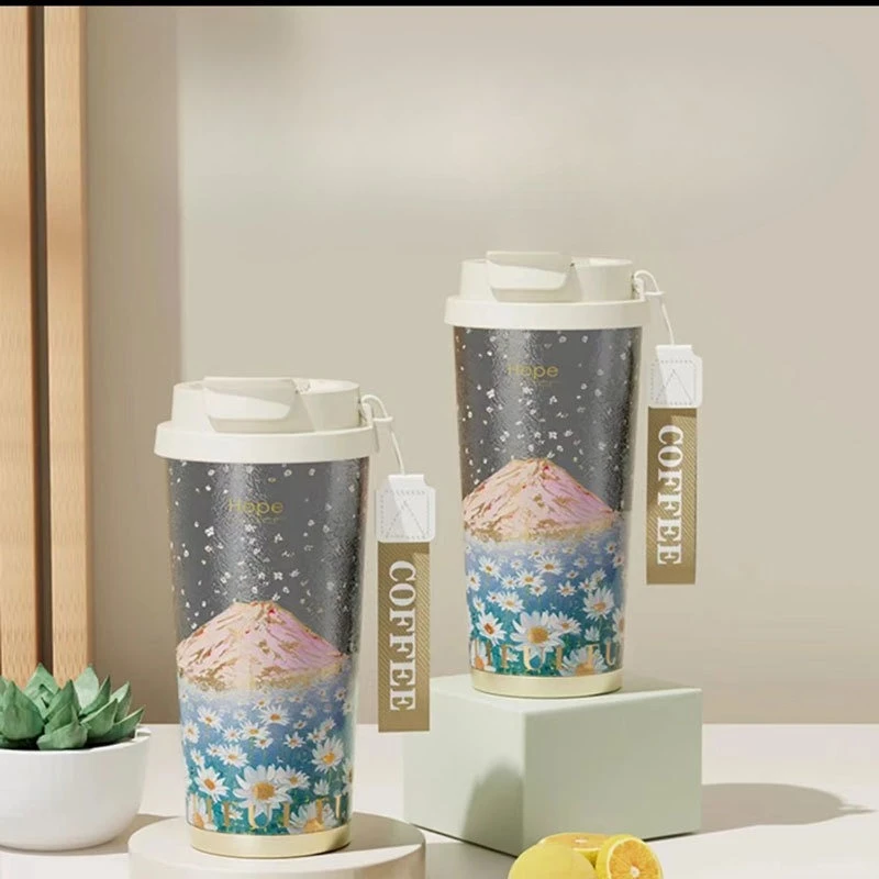 

Титановая подсолнух кофе, изолированная мужская чашка для хранения свежести и экологически чистая для питья для девочек, новогодний подарок