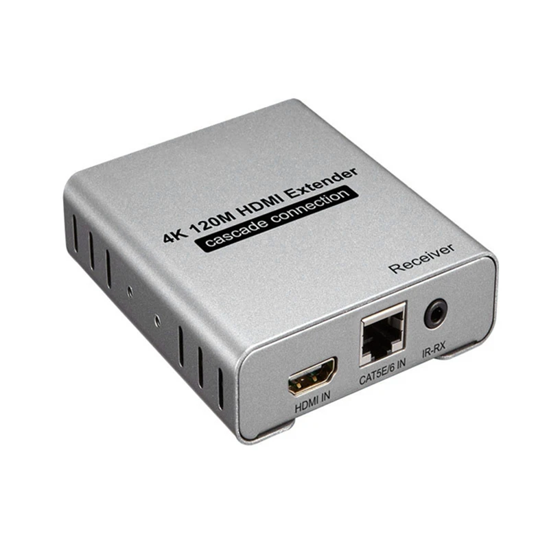 Best-4K 120M -Compatible Extender Over Cat5e/6 RJ45 Cable Video Ethernet Extension Transmitter Support Cascade Connection