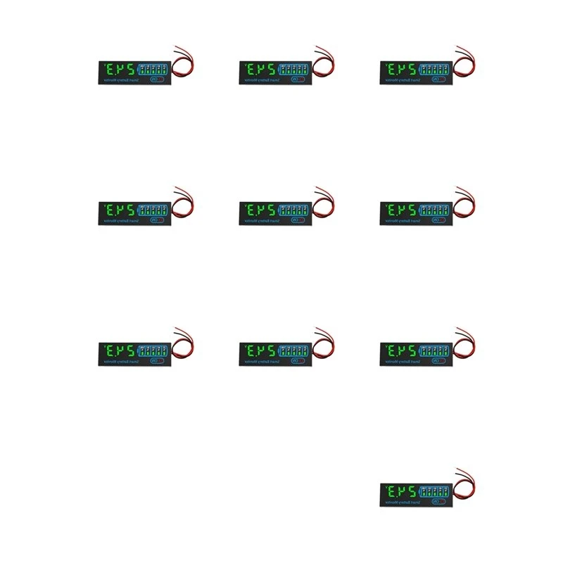 ABHI-10X 18650 Li-Ion Lipo Lithium Test 7-55V Acid Battery Level Indicator Tester Leddisplay Meter Module,B