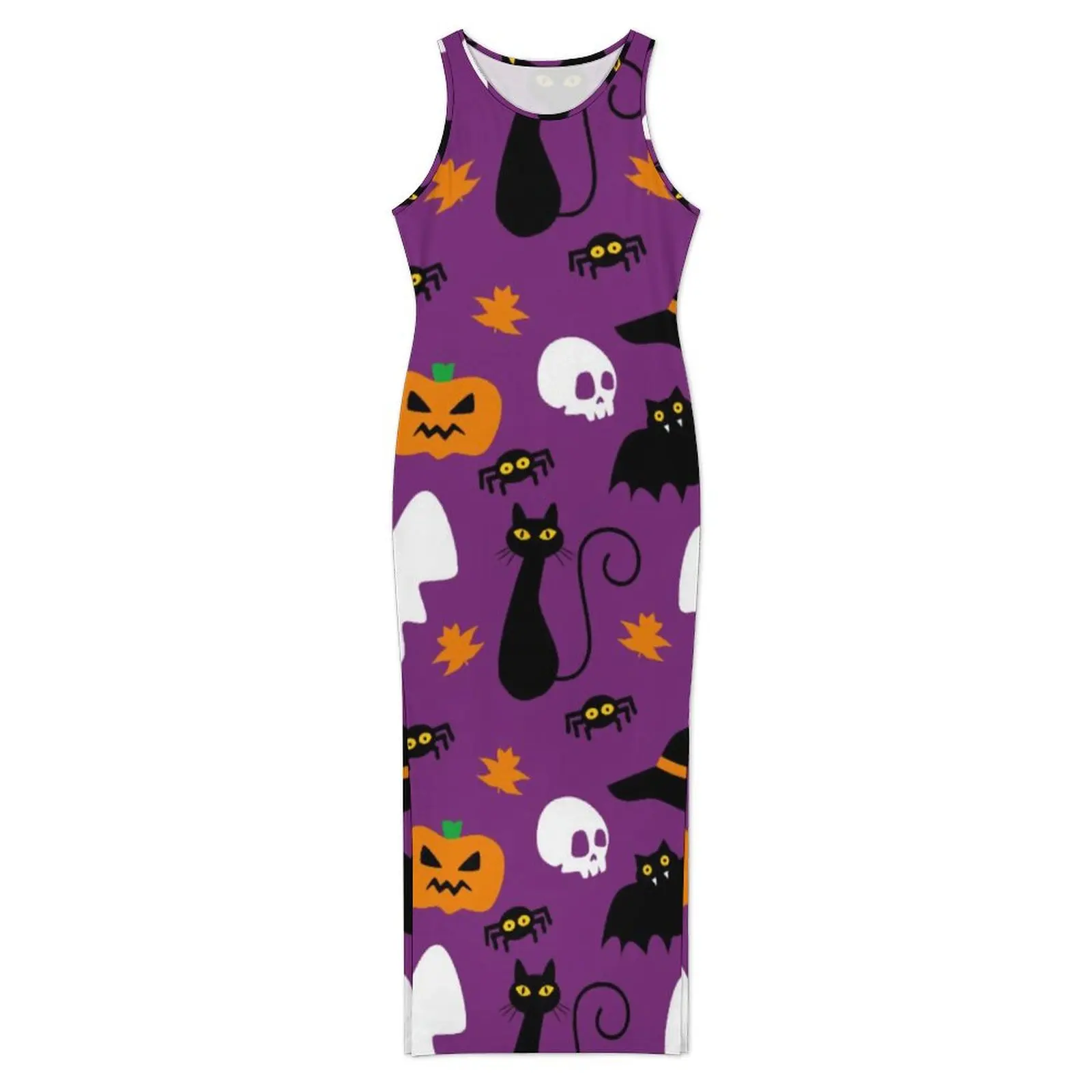 Cute Halloween Dress Sleeveless Ghost And Skull Street Fashion Maxi Dresses Club Sexy Bodycon Dress Women Big Size Vestidos