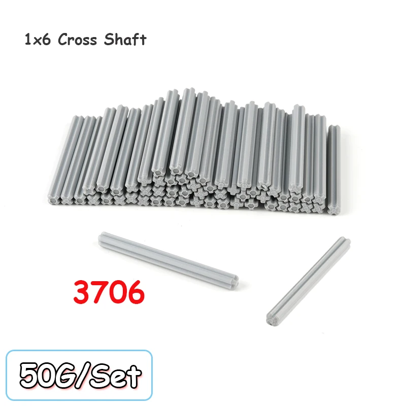 50G 1x6 Cross-axis Technologie Bouwstenen Onderdelen 3706 Montage Aansluiten As Model MOC Bricks speelgoed Vervanging Accessoire