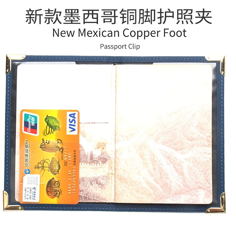 Leather Men  Estados Unidos Mexicanos Passport Cover Mexico Pasapote Holder Business& Credit Card Holder for Family