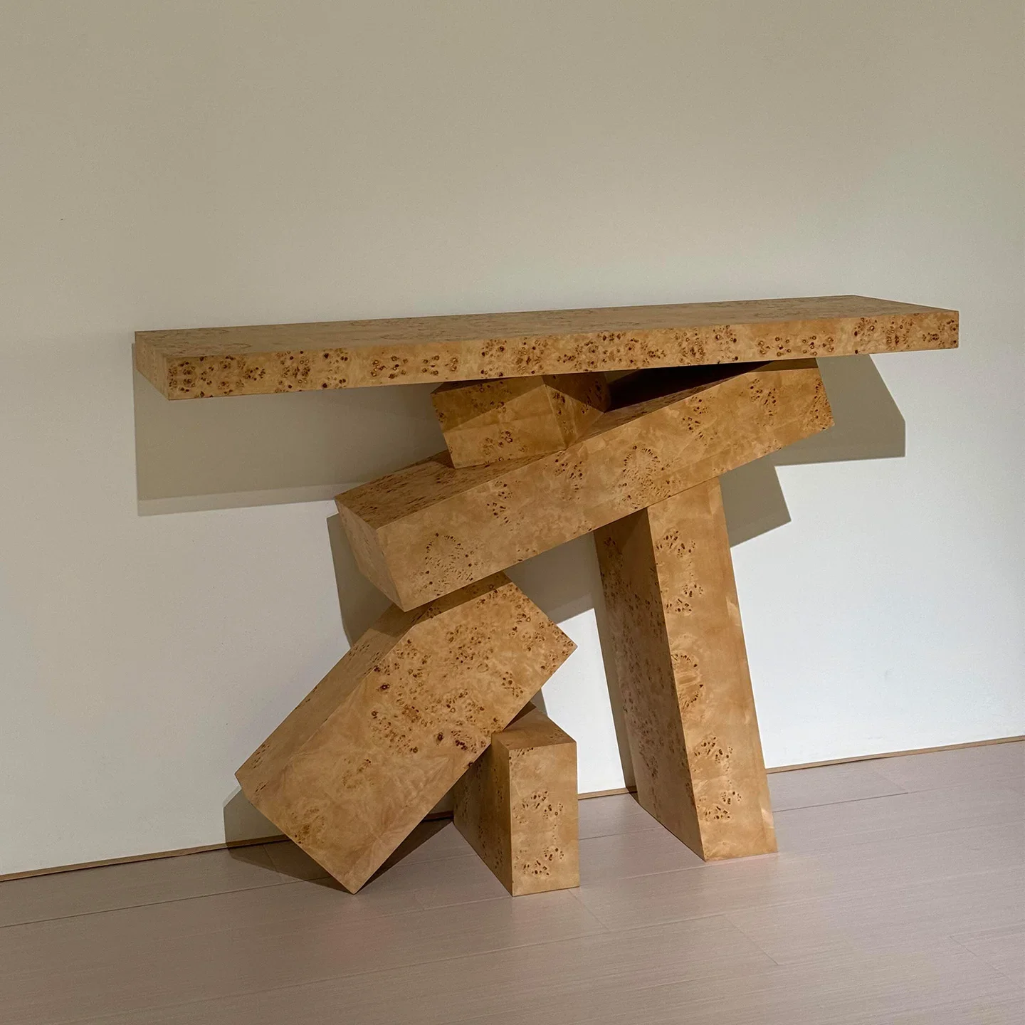 Creative geometric square combination irregular tree tumour bark porch table porch table hotel clubhouse long case