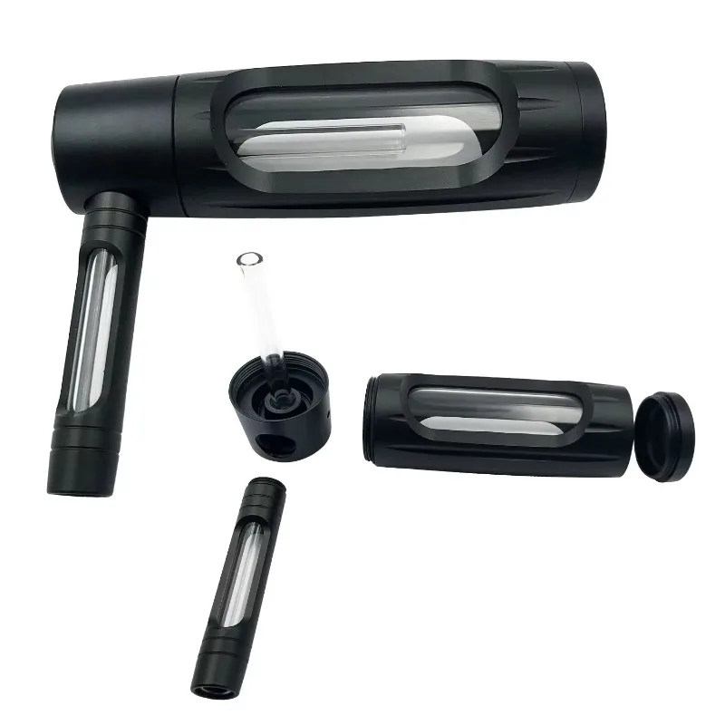 المحمولة الجافة حرق العشب التدخين الأنابيب سبائك الألومنيوم والزجاج أنبوب التبغ الشيشة الشيشة بيبا التدخين الملحقات