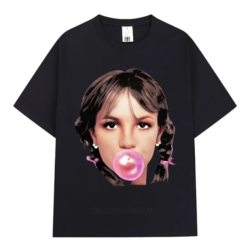 Britney Spears Bubblegum Graphic T-shirt Men Women Fashion Aesthetic T Shirts  Cotton Loose Short Sleeve Tee Shirt Oversized