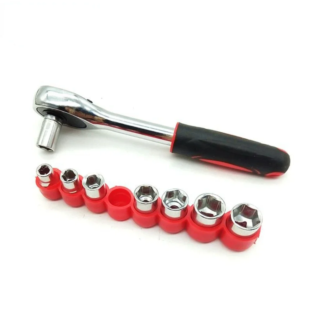 Krachtige 1/4 Inch Torque Ratchet Wrench Set Repair Tool For Vehicle Bicycle Bike Socket Wrench Kit Tool + 8 socket