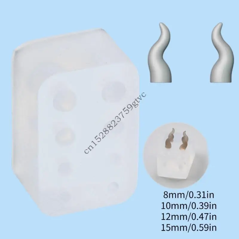 

D0UF Convenient Silicone Mold Compact Epoxy Resin Moluds for DIY Mini Horn Jewelry