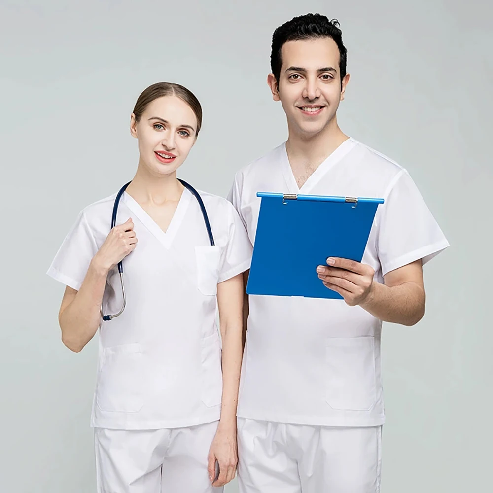 Uniformes médicos de alta calidad, camisa, pantalones de enfermera, uniformes médicos quirúrgicos para mujeres, bata médica para enfermera