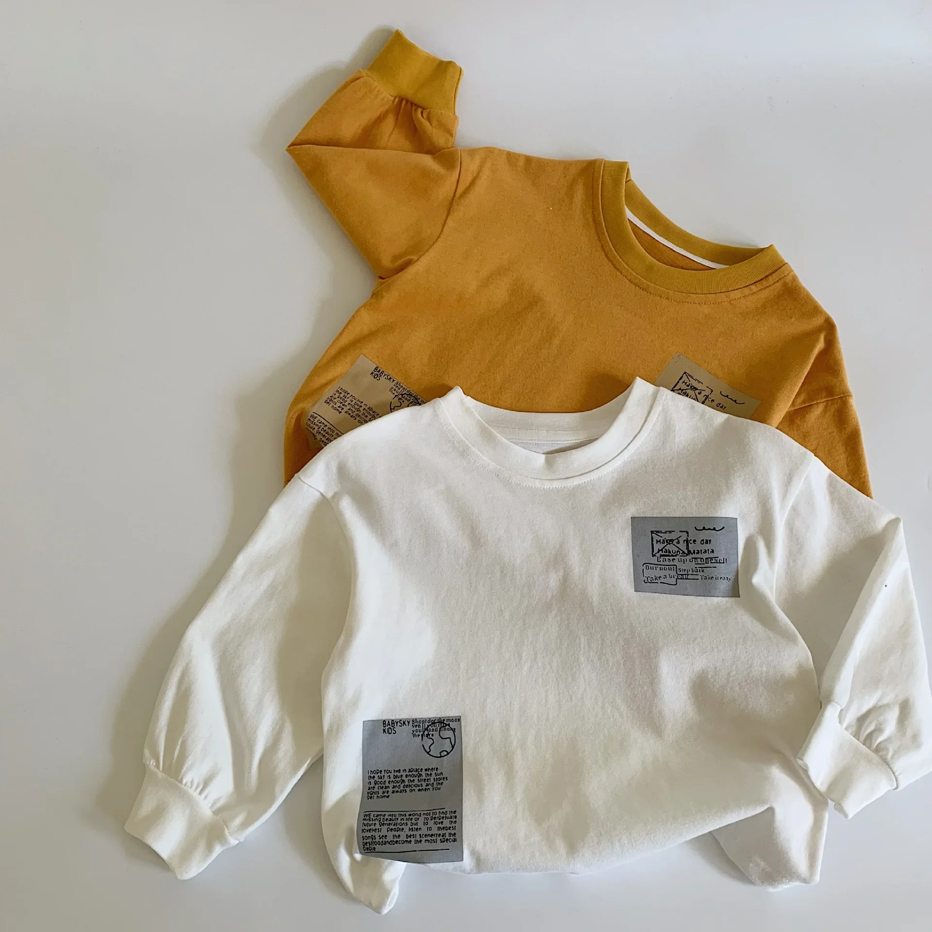 Jungen Langarm T-Shirts Baumwolle Kinder Tops Baby T-Shirts Kleinkind Pullover für Mädchen 2024 Frühling Herbst Kleidung