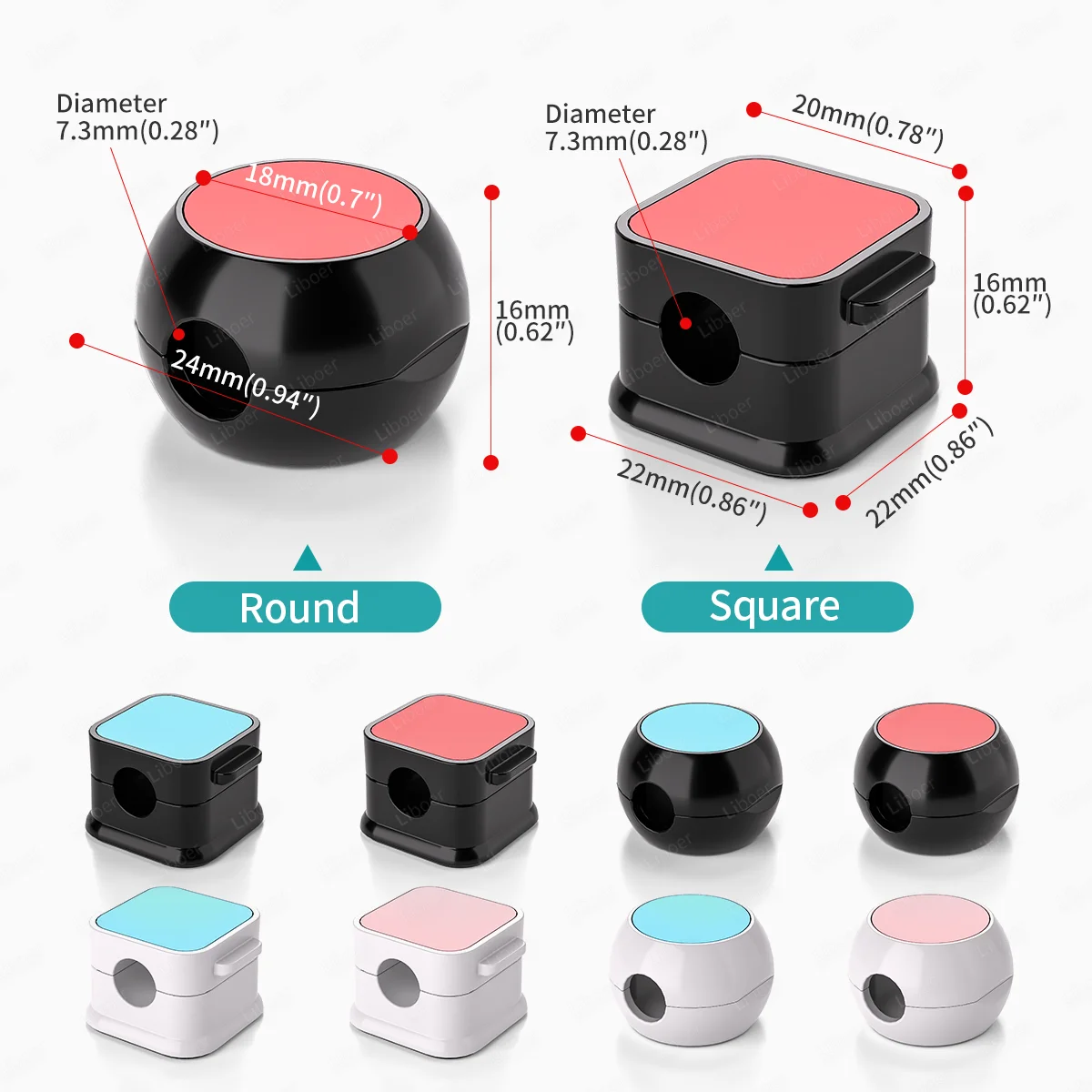 Magnetic Cable Clip Cord Holder Multi-Color Smooth Adjustable Adhesive Wire Keeper Organizer Under Desk Cable Management 3/6pcs