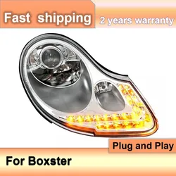 Car Accessories for Porsche Boxster Headlight 1998-2004 Boxster 911 Headlamp LED DRL Turn Signal High Beam 911 996 Head Light