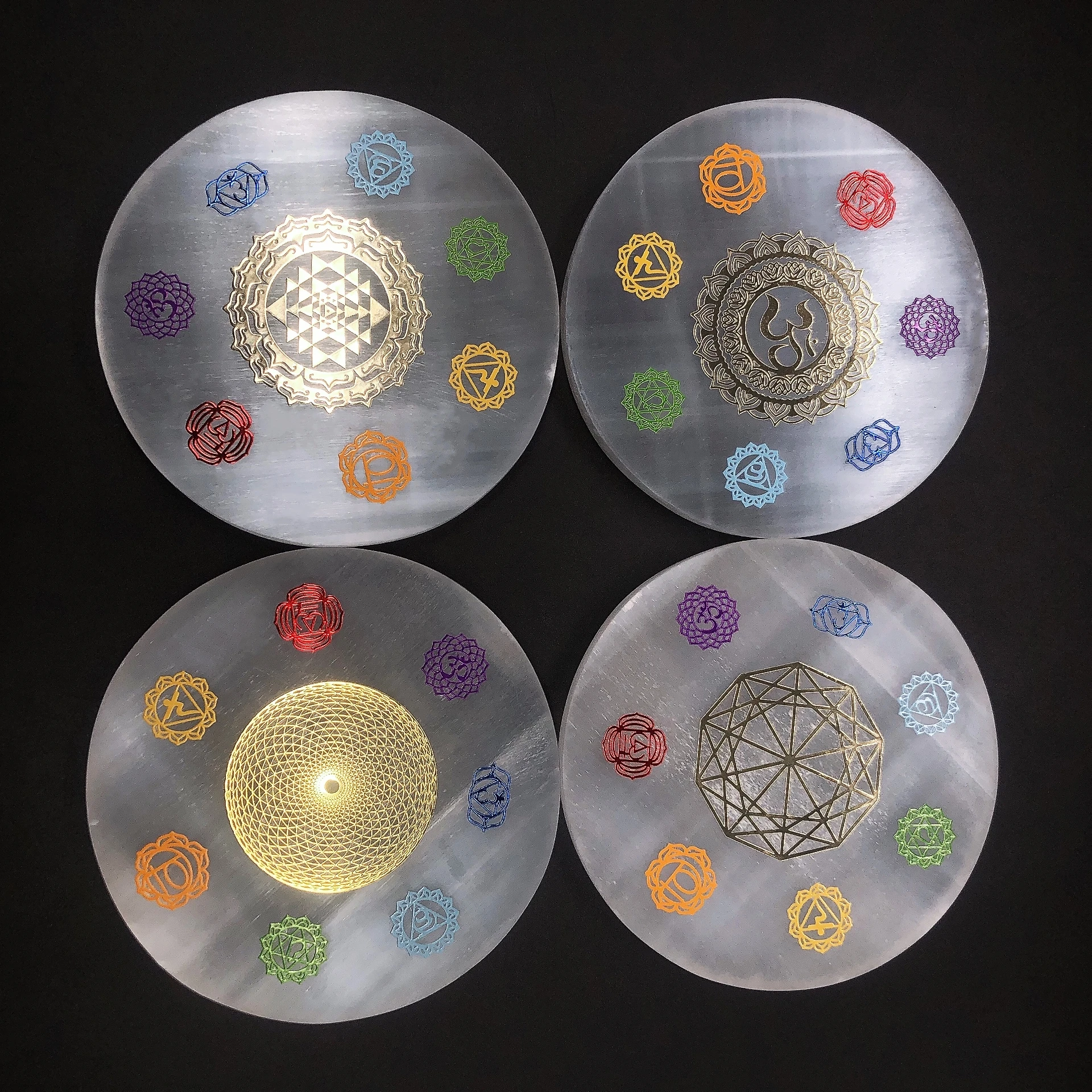 10cm Natural Selenite Slice Crystal Stone Slab Disc Classis Chakra Charging Plate Yoga Meditation Home Decor Energy Healing Gift