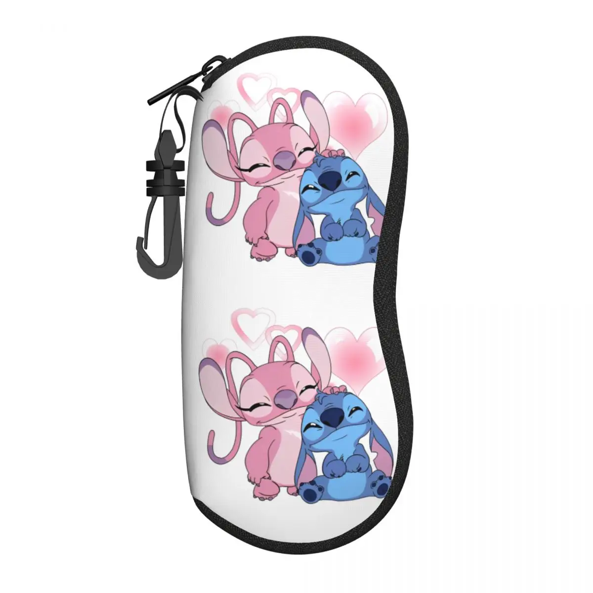 Kawaii Stitch And Angel Glasses Case Cover Cartoon Comic Print Sunglasses Pouch Eyeglass Protector Male Female Eyewear Storage