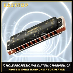 East top mouth organ 10 hole Professional Blues Diatonic harmonica,for beginner,player,Birthday Gift