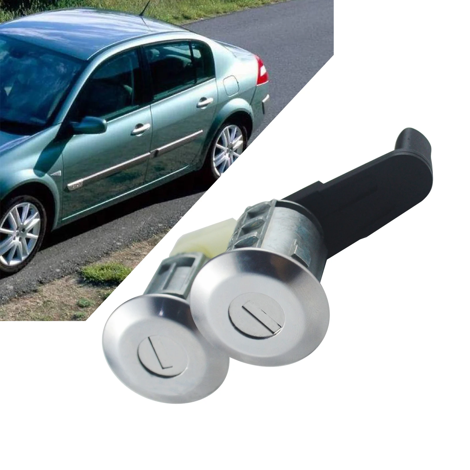 Left+Right Car Door Lock Barrel Cylinder with 2 Key For Renault Megane Scenic Clio Thalia 7701468981 Door Lock Cylinder With Key