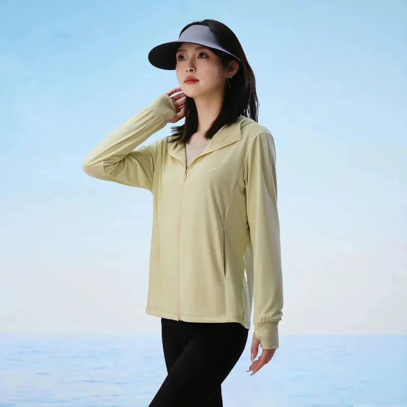 

2024 New Ice Silk Sunscreen Clothing Women Jacket Summer UV Protection Outdoor Running Waist Lightweight Breathable Tops Woman