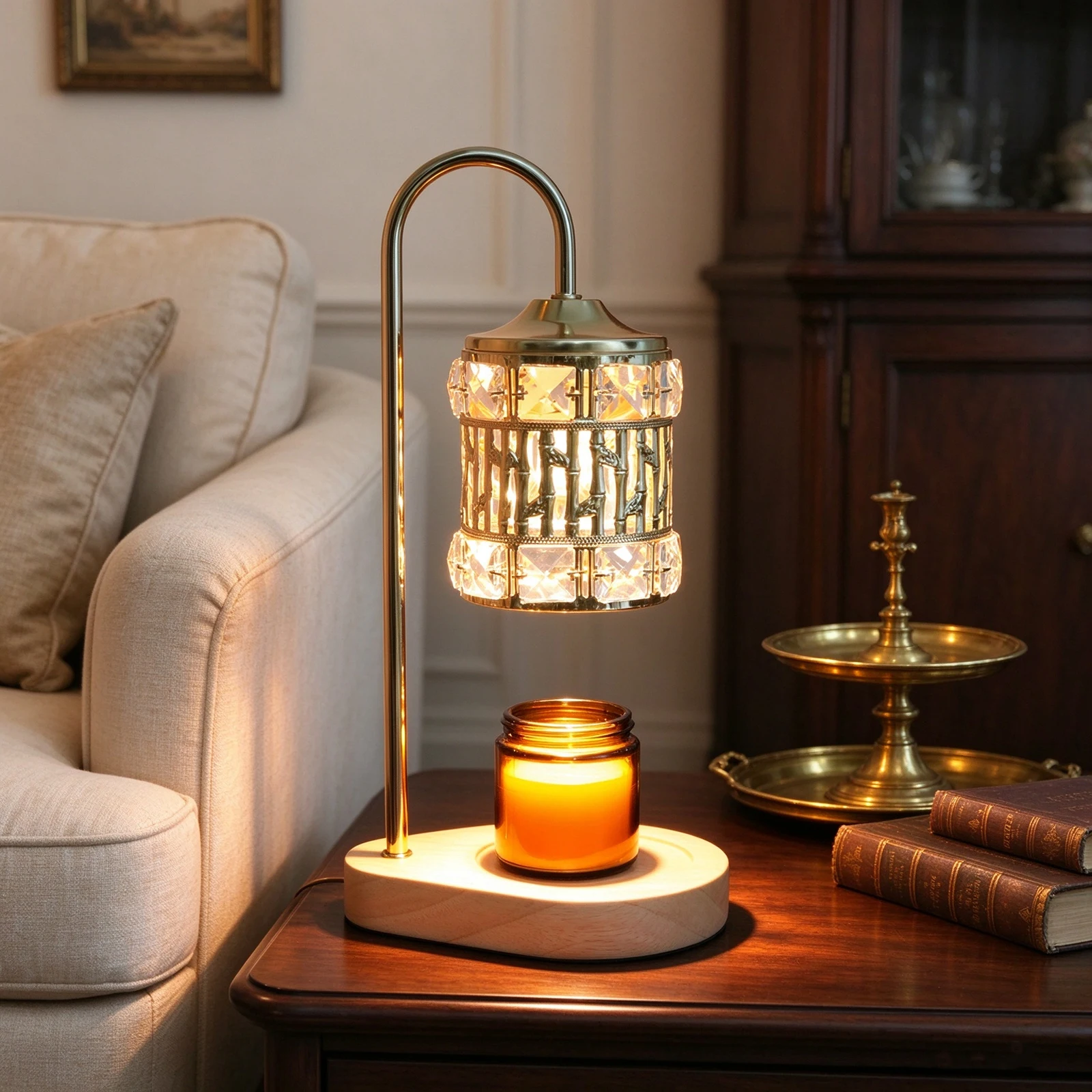 AC-220V Aromatherapy Candle Heating Lamp Deodorize 50W Dimmable Cafe Ambient Light Romantic Atmosphere Desktop Decorative Lamp