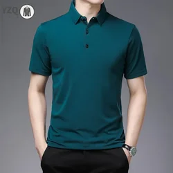 2024 Men's New Solid Color Business Casual POLO Shirt Summer Fashion Casual Short Sleeve Comfortable and Breathable Top