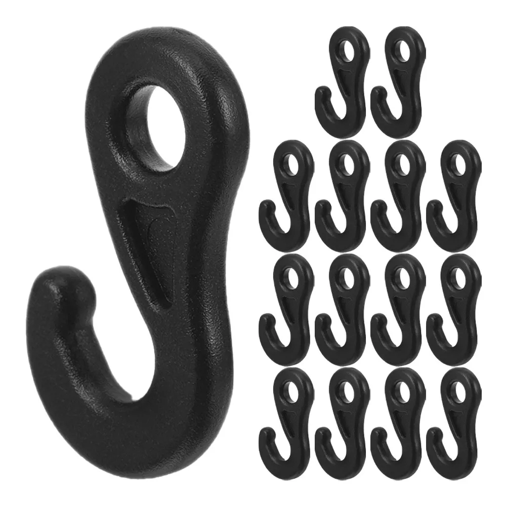 15Pcs Versatile Plastic Tent Hooks Question Mark Shape Camping Hangers for Outdoor Tent Rope Hook Light Hanging Portable Gear