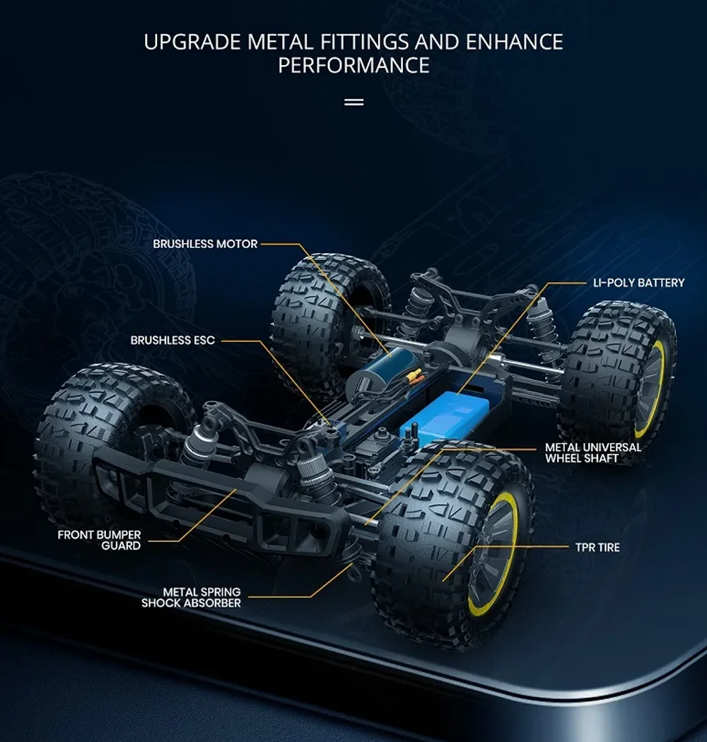 

203E 4WD Brushless RC Buggy 4X4 RTR 1:10 Scale High-Speed Remote Control Vehicle Off-Road Pickup Four-Wheel Drift Model