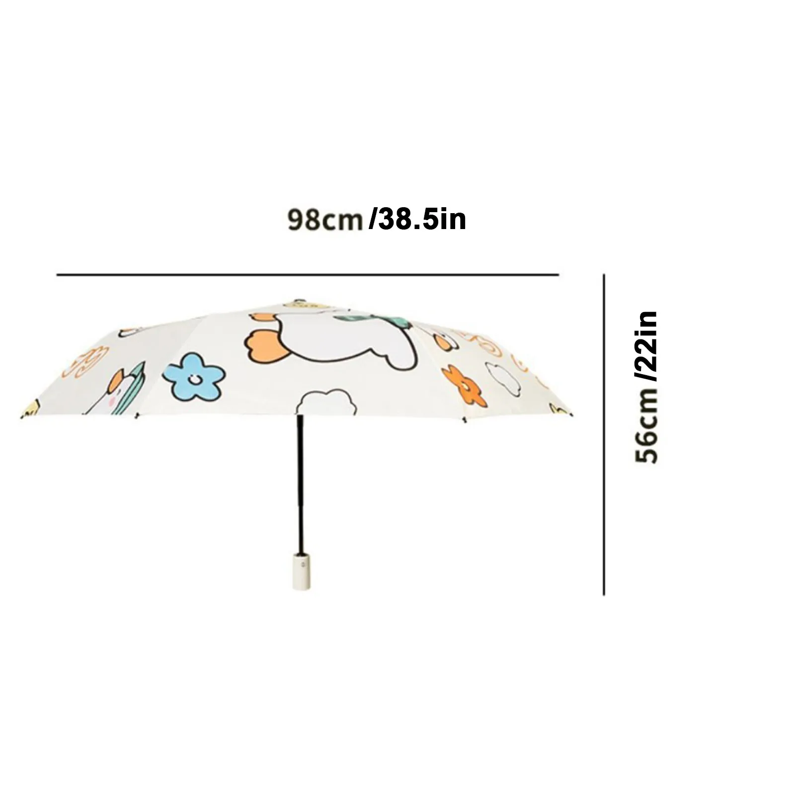 New Fully Automatic Anti-UV Fashion Windproof Sun Rain Cartoon Duck Umbrellas Folding Sunshine And Raining Double-use Umbrella